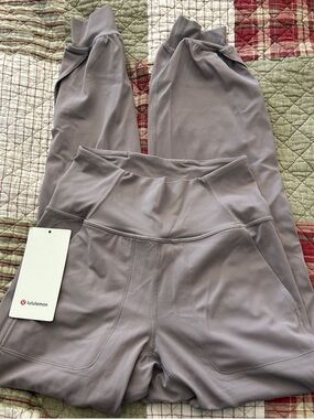 lululemon mauve-gray Align Jogger Cool Vent. Legs are vented from the knee down